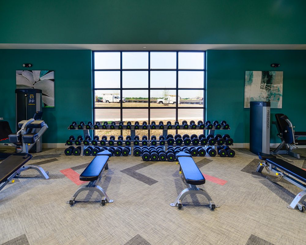 Free weight section of fitness center