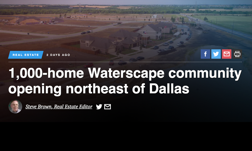 Waterscape Featured in Dallas News